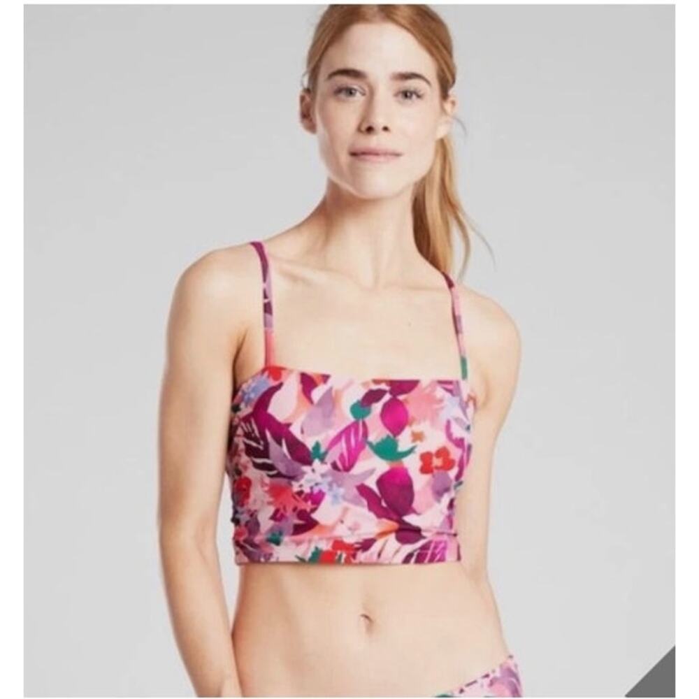 New NWOT Athleta Daybreak Tropic Floral Swim Bikini Top Tank Size 40 B / C